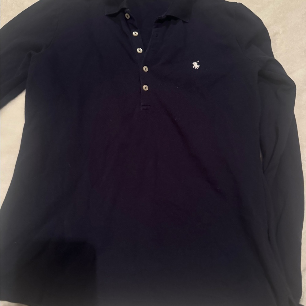 Ralph Lauren womens Dark Blue Long Sleeve Polo